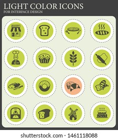 bakery web icons for user interface design