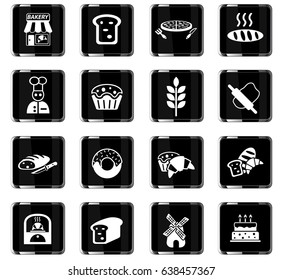 bakery web icons for user interface design