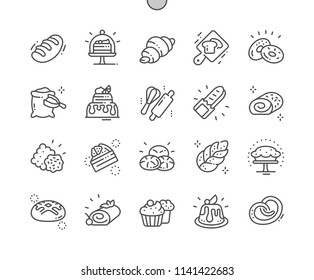 Bakery Well-crafted Pixel Perfect Vector Thin Line Icons 30 2x Grid for Web Graphics and Apps. Simple Minimal Pictogram