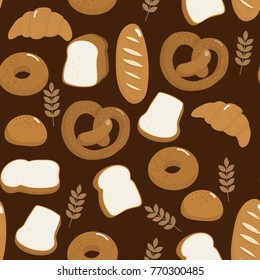 bakery and wheat seamless pattern