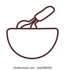 bakery whisk, line style icon vector illustration design
