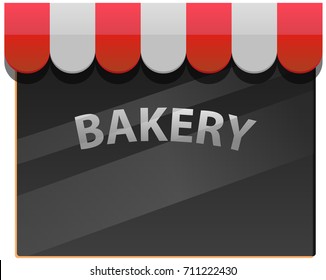 Bakery window with canopy vector