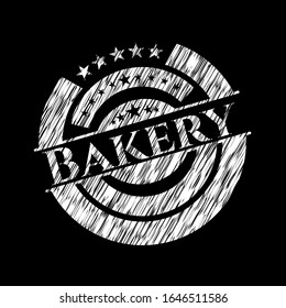 Bakery written on a blackboard. Vector Illustration. Detailed.