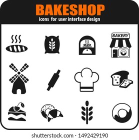 Bakeshop icon set for your design. vector icons