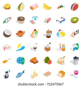 Bakeshop icons set. Isometric style of 36 bakeshop vector icons for web isolated on white background