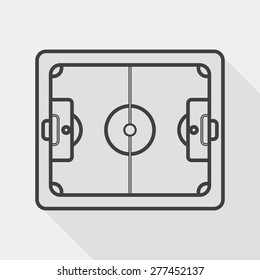 baketball court flat icon with long shadow, line icon