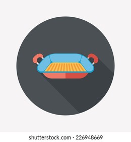bakeware flat icon with long shadow,eps10