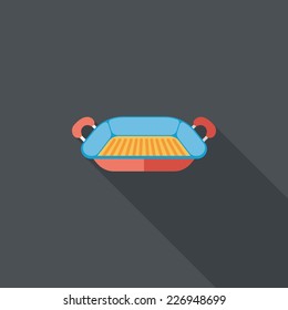 bakeware flat icon with long shadow,eps10