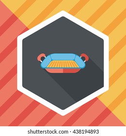 bakeware flat icon with long shadow,eps10