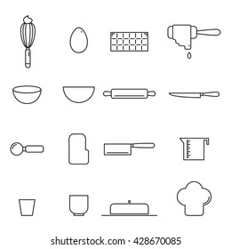 bakey cooking icon vector set