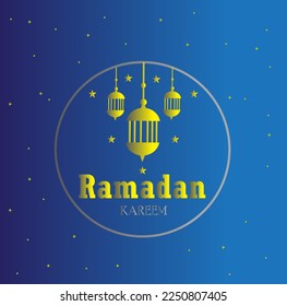 Bakground ramadan kareem blue sky with stars .Vector moon and stars. Blue sky , stars and moon.