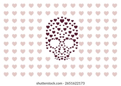 bakground skull heart love theme