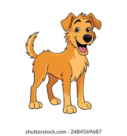 Bakharwal dog vector illustration isolated on white background in cartoon style.