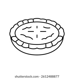 baking apple pie autumn line icon vector. baking apple pie autumn sign. isolated contour symbol black illustration