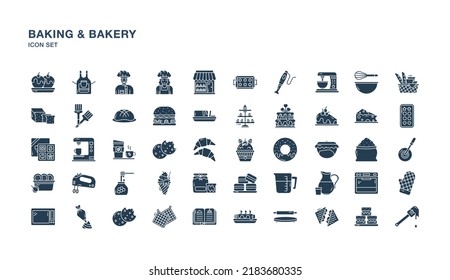 Baking  Bakery food icon set solid