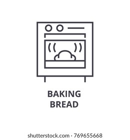 baking bread line icon, outline sign, linear symbol, vector, flat illustration