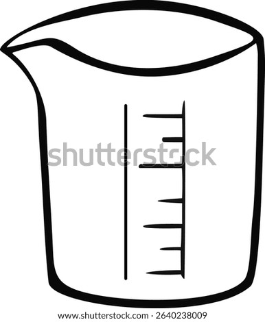 Baking cap, kitchen measuring cup. outline vector, isolated on white background 