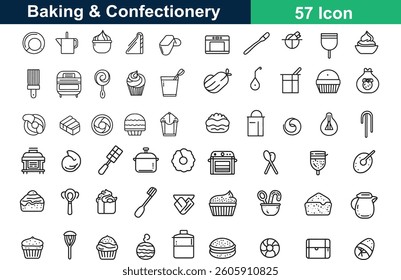 Baking and Confectionery line art icon