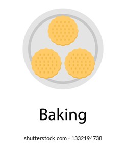 Baking cookie flat icon 