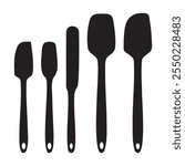 Baking Cooking Spatula Set Silhouette Vector Illustration