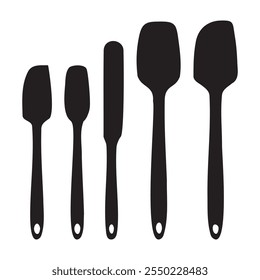 Baking Cooking Spatula Set Silhouette Vector Illustration