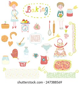 Baking design elements - cute and funny illustration