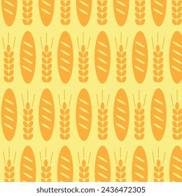 Baking and dessert in trendy geometric style - seamless pattern with icons related to bakery, cafe, cupcakes and logo design templates