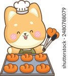 Baking Dog with Freshly Baked Bread