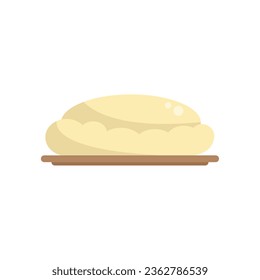 Baking dough icon flat vector. Pizza flour. Pastry ball isolated