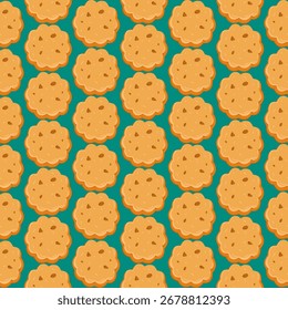 Baking event colorful cookie pattern kitchen digital art fun environment top food concept, seamless pattern