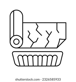 vector de icono de línea de lámina de cocción. signo de foil de hornear. símbolo de contorno aislado ilustración negra