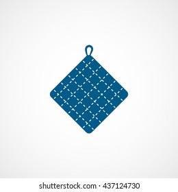 Baking Gloves Blue Flat Icon On White Background