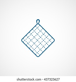Baking Gloves Blue Line Icon On White Background