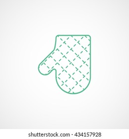 Baking Gloves Green Icon On White Background