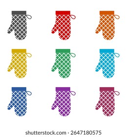 Baking gloves  icon isolated on white background. Set icons colorful