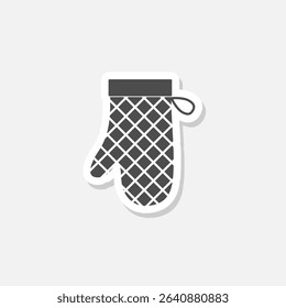 Baking gloves icon sticker isolated on gray background
