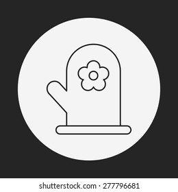 baking gloves line icon