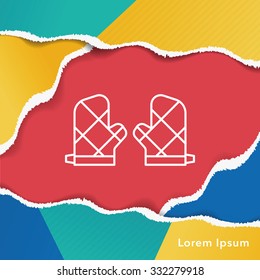 baking gloves line icon