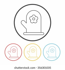 baking gloves line icon