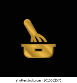 Icono metálico o vector de logotipo con chapado en oro