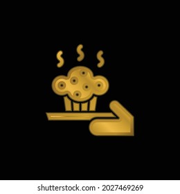 Baking gold plated metalic icon or logo vector