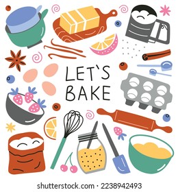 Baking Clipart Set of Baking Items, Cake, Whisk, Spoon, Cupcakes, Baking  Clip Art Instant Download, Personal Use, Commercial Use, PNG 