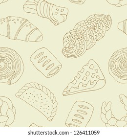 baking hand drawn seamless pattern