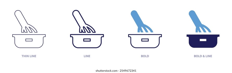 Baking icon in 4 different styles. Thin Line, Line, Bold, and Bold Line. Duotone style. Editable stroke.