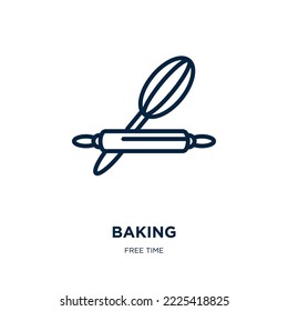 baking icon from free time collection. Thin linear baking, cooking, food outline icon isolated on white background. Line vector baking sign, symbol for web and mobile