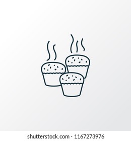 Baking icon line symbol. Premium quality isolated muffin element in trendy style.
