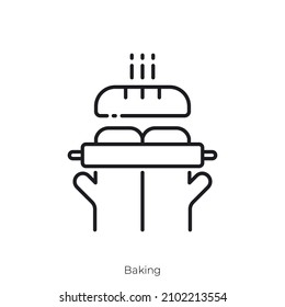 Baking icon. Outline style icon design isolated on white background