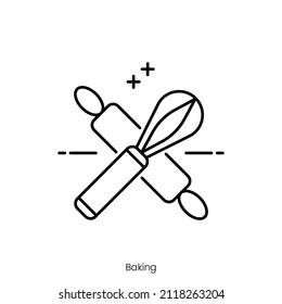 baking icon. Outline style icon design isolated on white background