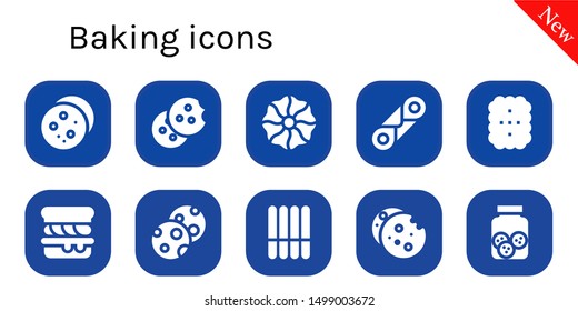 baking icon set. 10 filled baking icons.  Simple modern icons about  - Cookie, Cannoli, Scone, Cookies
