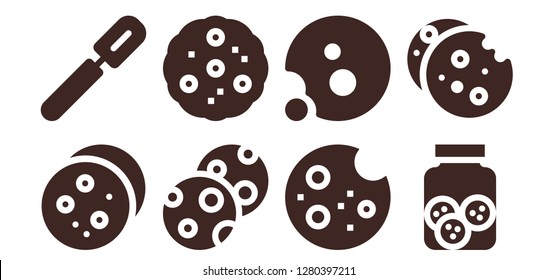 baking icon set. 8 filled baking icons. Simple modern icons about  - Cookie, Peeler, Cookies